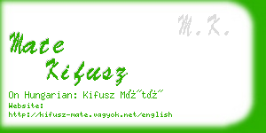 mate kifusz business card